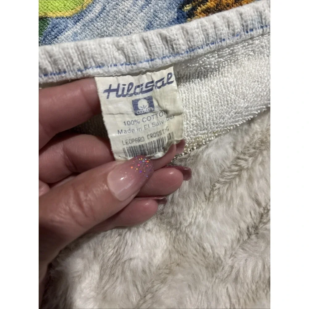 Vtg 90's Hilasal 100% Cotton Beach Towel Leopard Crossing Towel Jungle 53